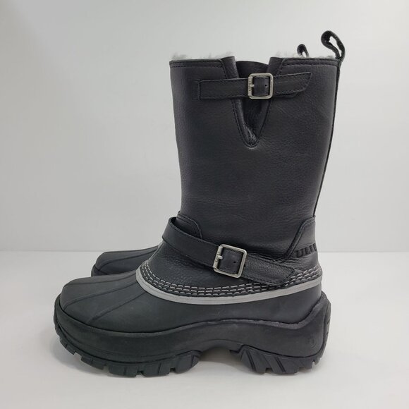 ULU Women's Outdoor Cold Weather Black Leather and Rubber Boots US Size 10 NWOT - Picture 2 of 13